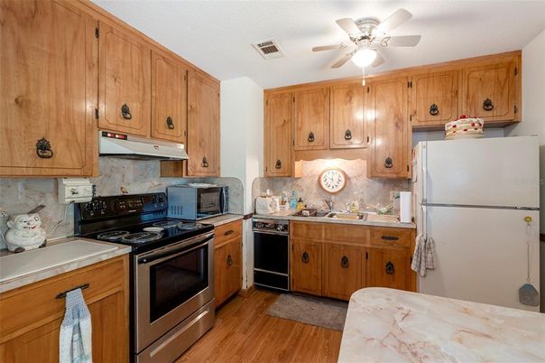 Interior, Kitchen, Wood Texture Flooring