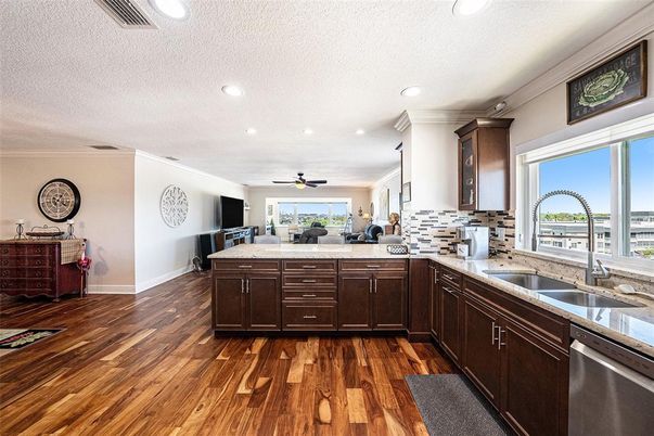 Interior, Kitchen, Recessed Lighting, Wood Texture Flooring