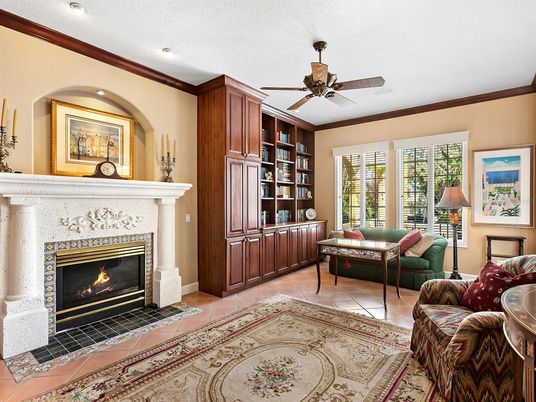 Fireplace, Interior, Living room, Recessed Lighting