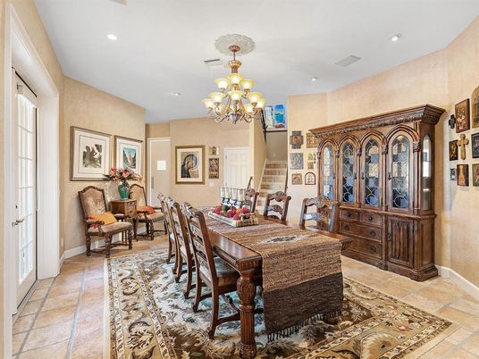 Chandelier, Dining room, Interior, Recessed Lighting