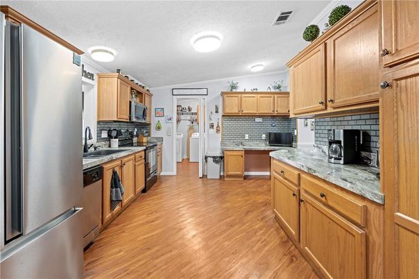 Interior, Kitchen, Wood Texture Flooring