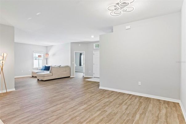 Interior, Living room, Pendant Lights, Recessed Lighting, Wood Texture Flooring
