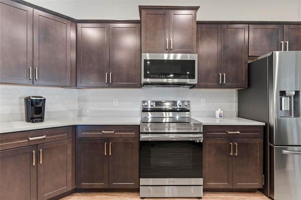 Interior, Kitchen, Stainless Steel Appliances, Wood Texture Flooring