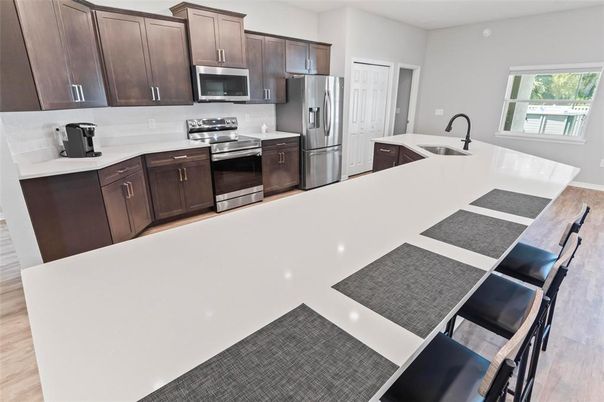 Interior, Kitchen, Stainless Steel Appliances, Wood Texture Flooring