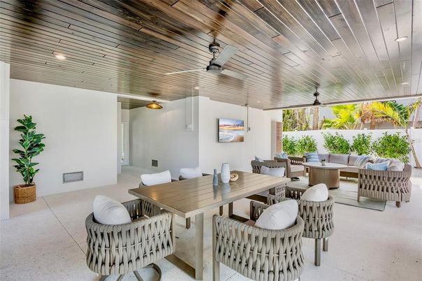 Dining room, Interior, Living room, Recessed Lighting, Wooden Ceilings