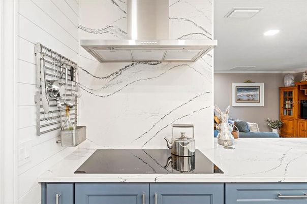 Interior, Kitchen, Marble Walls, Recessed Lighting