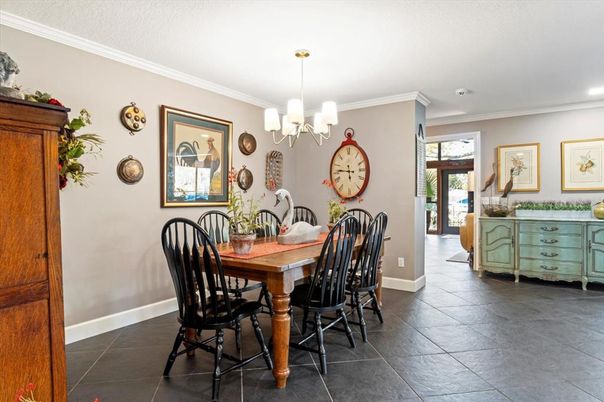 Chandelier, Dining room, Interior, Recessed Lighting