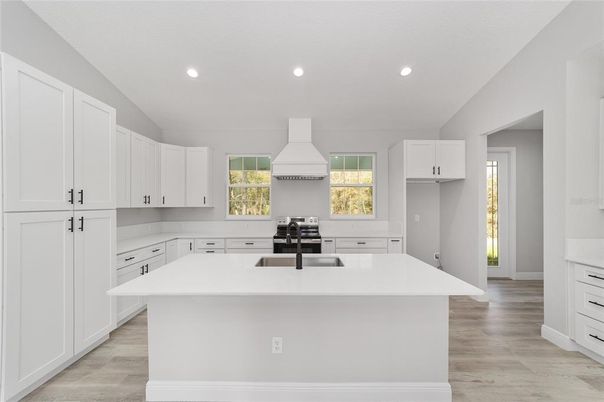 Interior, Kitchen, Recessed Lighting, Wood Texture Flooring