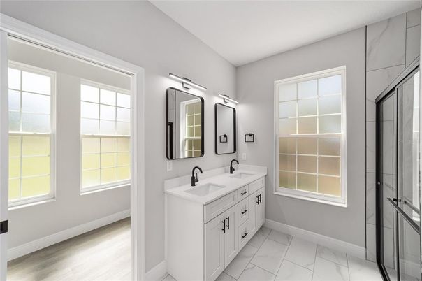 Bathroom, Dual Sink Vanities, Interior, Marble