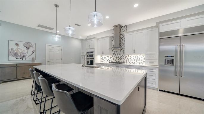 Interior, Kitchen, Pendant Lights, Recessed Lighting, Stainless Steel Appliances