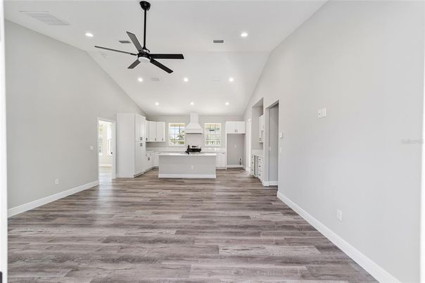 Interior, Kitchen, Recessed Lighting, Wood Texture Flooring
