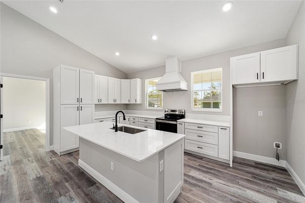 Interior, Kitchen, Recessed Lighting, Wood Texture Flooring