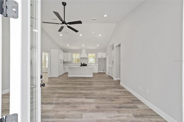 Interior, Kitchen, Recessed Lighting, Wood Texture Flooring