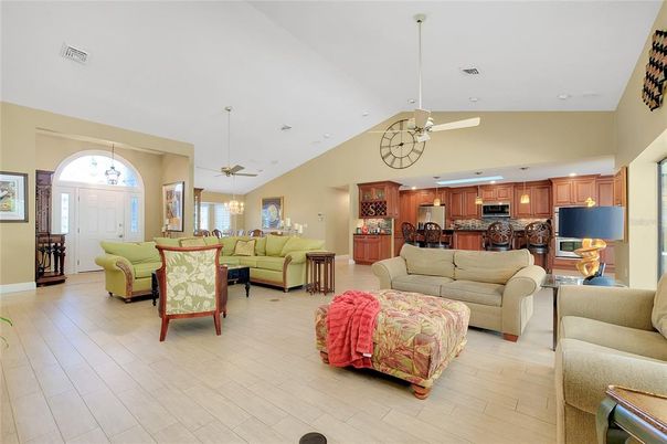 Interior, Kitchen, Living room, Pendant Lights, Recessed Lighting, Stainless Steel Appliances, Wood Texture Flooring