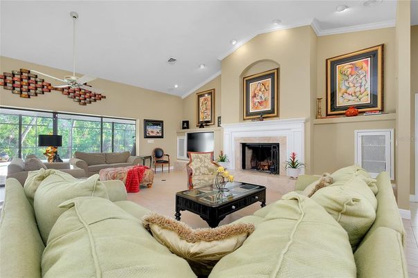 Fireplace, Interior, Living room, Recessed Lighting