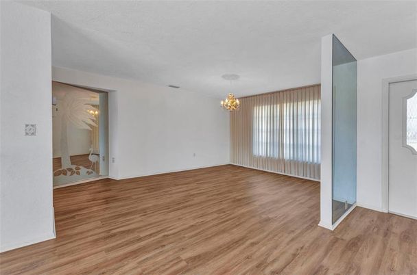 Chandelier, Empty room, Interior, Wood Texture Flooring