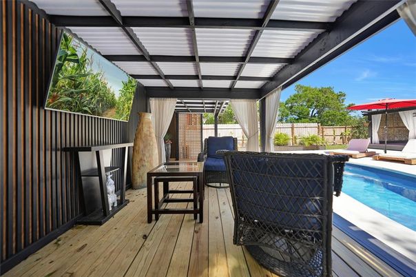 Exterior, Pool, Wood Texture Flooring