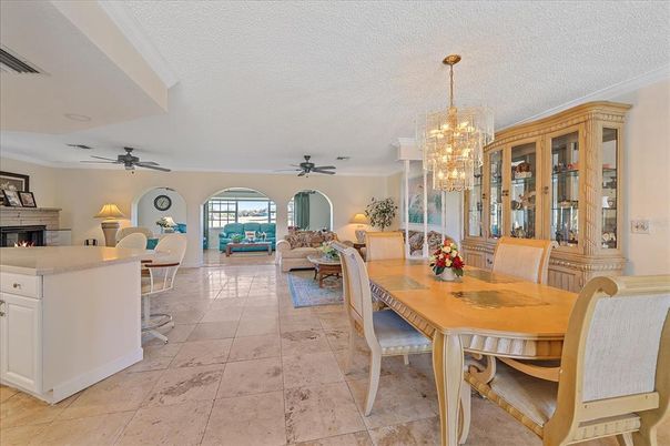 Chandelier, Dining room, Fireplace, Interior, Living room