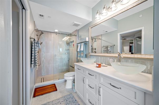 Bathroom, Dual Sink Vanities, Glass Shower, Interior