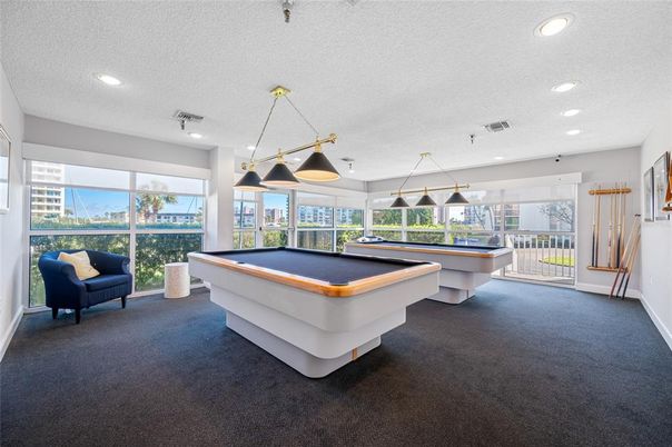 Billiard Table, Game Room, Interior, Pendant Lights, Recessed Lighting