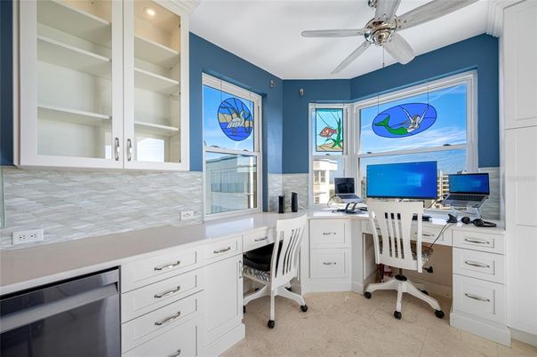 Home Office, Interior, Recessed Lighting