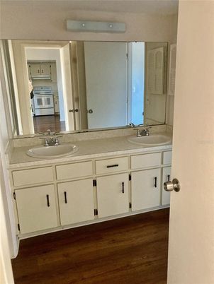Bathroom, Dual Sink Vanities, Interior, Wood Texture Flooring