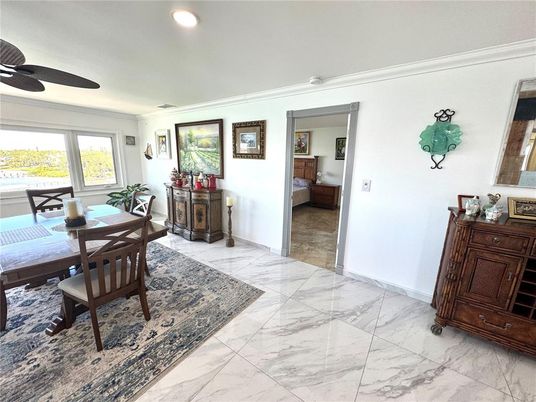 Dining room, Interior, Marble, Recessed Lighting