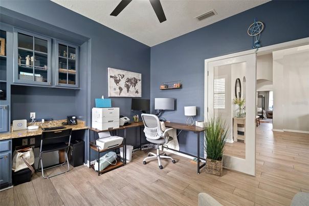 Home Office, Interior, Wood Texture Flooring