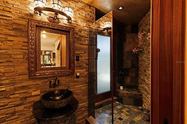 Bathroom, Interior, Wooden Walls
