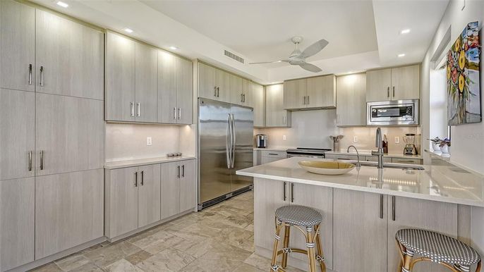Interior, Kitchen, Recessed Lighting, Stainless Steel Appliances