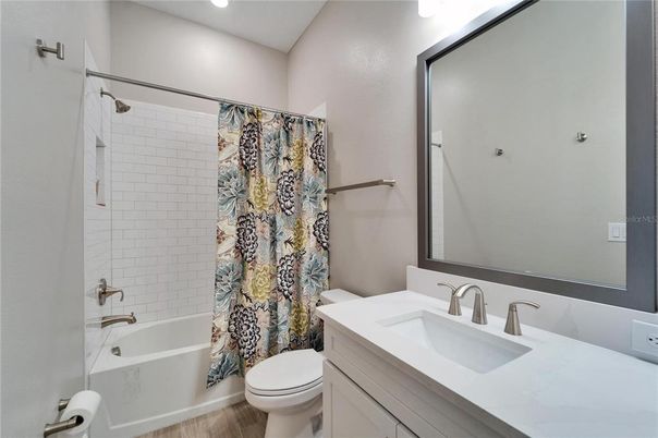 Bathroom, Interior, Recessed Lighting, Wood Texture Flooring