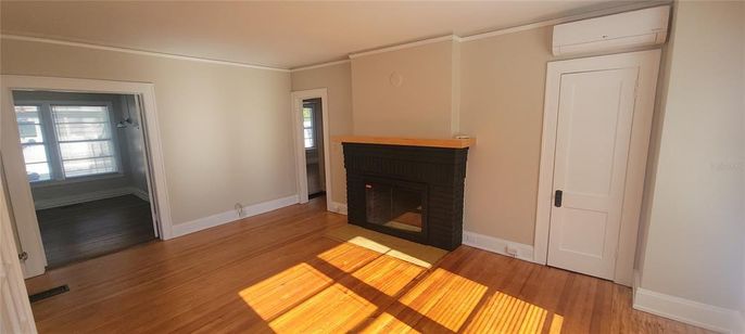 Empty room, Fireplace, Interior, Wood Texture Flooring