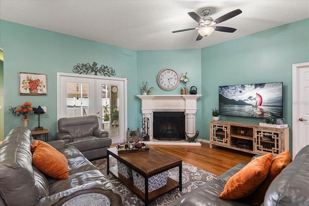 Fireplace, Interior, Living room, Wood Texture Flooring
