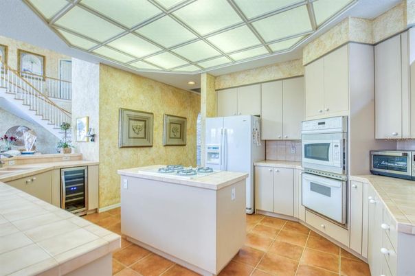 Interior, Kitchen, Recessed Lighting, Tile Countertops