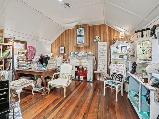 Home Office, Interior, Wood Texture Flooring, Wooden Walls
