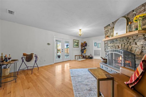 Fireplace, Interior, Stone Walls, Wood Texture Flooring