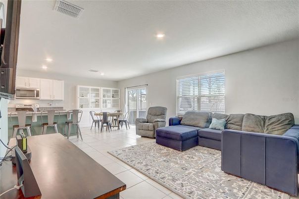 Dining room, Interior, Kitchen, Living room, Recessed Lighting