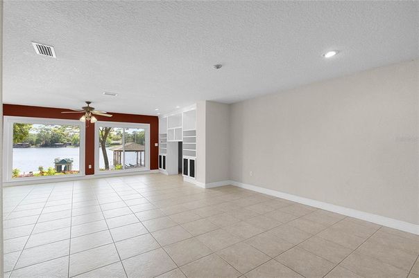 Empty room, Fireplace, Interior, Recessed Lighting