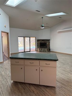 Fireplace, Interior, Recessed Lighting, Wood Texture Flooring