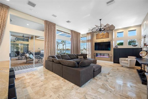 Fireplace, Interior, Living room, Recessed Lighting