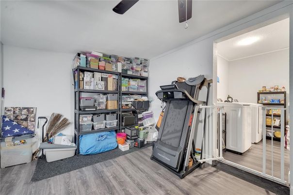 Fitness Equipment, Interior, Recessed Lighting, Wood Texture Flooring