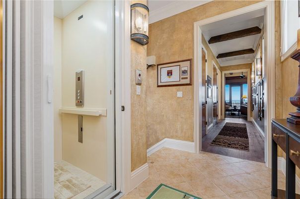 Elevator, Interior, Wood Texture Flooring