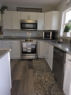 Interior, Kitchen, Stainless Steel Appliances, Wood Texture Flooring