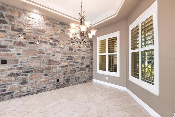 Chandelier, Empty room, Interior, Marble, Stone Walls