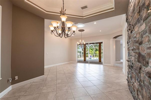 Chandelier, Empty room, Interior, Recessed Lighting
