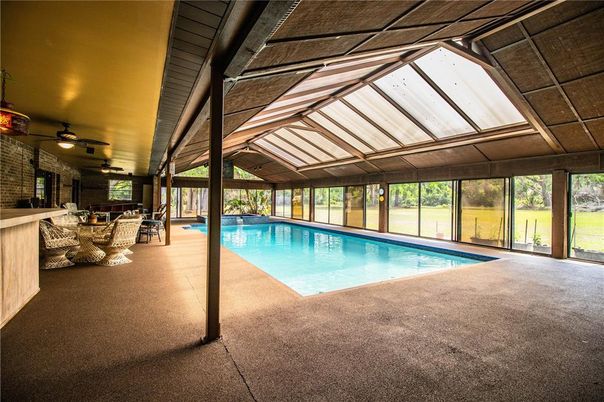 Glass Ceilings, Interior, Pool, Stone Walls, Sun Room