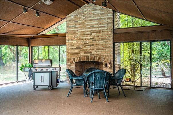 Fireplace, Interior, Stone Walls, Sun Room