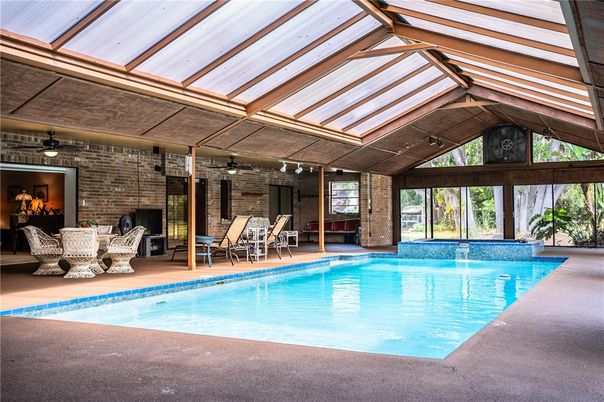 Glass Ceilings, Interior, Pool, Stone Walls, Sun Room