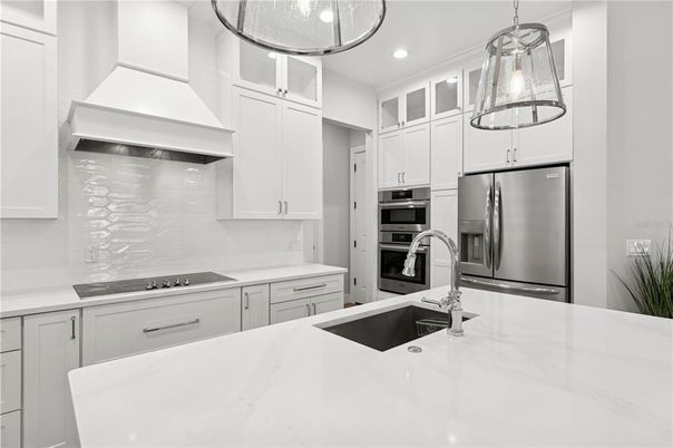 Interior, Kitchen, Pendant Lights, Recessed Lighting, Stainless Steel Appliances