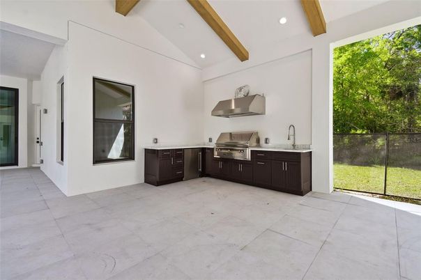 Interior, Recessed Lighting, Stainless Steel Appliances, Wooden Beams